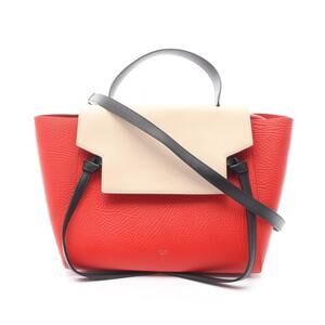 Celine BELT BAG Handbag Leather Red Beige Tan Black